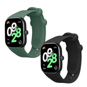 kwmobile 2x �����o���h Xiaomi Redmi Watch 4 / Watch 5 / Watch 5 eSIM�Ή� �x���g - �V���R���o���h �\�t�g TPU �ϋv�� ���F/�[�ΐF ���F / �[�ΐF