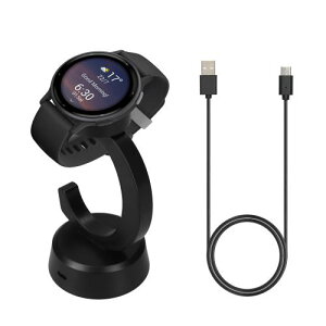 kwmobile �[�d�P�[�u�� Garmin Vivoactive 6 / Vivoactive 5 / Forerunner 55 255 165 965�Ή� �[�d�� - �X�}�[�g�E�H�b�` �[�d�X�^���h �X�y�A ���F �u���b�N