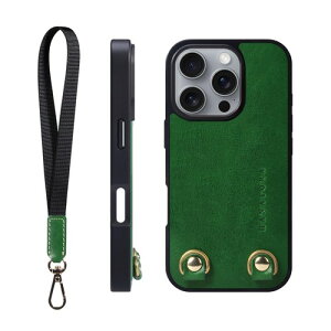 HANATORA for iPhone 15Plus/16Plus �P�[�X �{�v �ϏՌ� �X�g���b�v�����O �X�}�z�P�[�X �X�}�z �n���h�X�g���b�v �t�� �C�^���A�����U�[ �M�t�g �}�O�l�b�g�Ȃ� TGN-15Plus-Purple �p�[�v�� / �u���b�N