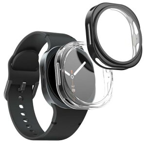 kwmobile 2x �P�[�X Samsung Galaxy Watch 8 44mm �Ή� �J�o�[ - �t���J�o�[ �V���R�� �ϏՌ� �S�̕ی� ����/���F ���� / ���F / ���F / �V���o�[ ���F/�V���o�[