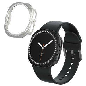 kwmobile 2x �t���[���J�o�[ Samsung Galaxy Watch 8 (40mm)�Ή� �P�[�X - �X�}�[�g�E�H�b�` �ی� �ϏՌ� - ���F/�V���o�[