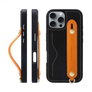 HANATORA for iPhone �P�[�X �{�v �ϏՌ� �w�ʃx���g �X�g���b�v�����O �X�}�z�P�[�X �X�}�z �X�^���h�@�\ �l�b�N�X�g���b�v �t�� �C�^���A�����U�[ �M�t�g CGH-16-Orange-BK �I�����W+�u���b�N 16Plus