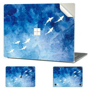 Digi-Tatoo Surface ��p�X�L���V�[�� �J�o�[ �X�e�b�J�[ 12.4�C���`�p/13.5�C���`�p/14.4�C���`�p/15�C���`�p �S�g�ی� ���O���\ �����h�~����юc�����t���[ Microsoft Go 2//3/ Blue Paint Laptop