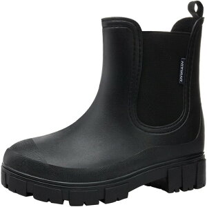 SOARHOPE ���C���u�[�c �����Y ���f�B�[�X Rain Boots Waterproof �J ���S�h�� �_��� �V���[�g���C���u�[�c �h���V���[�Y �K�[�f���u�[�c ��� �c�A�� �ނ�p ���J���p ������� �y�� A�u���b�N �J�C