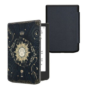 kwmobile �J�o�[ Pocketbook Verse/Verse Pro/Verse Color/Vivlio Light/Light HD�Ή� �P�[�X - �d�q���Ѓ��[�_�[ �I�[�g�X���[�v PU���U�[ ���F/���F/���F �^���b�g�J�[�h 17-06-01