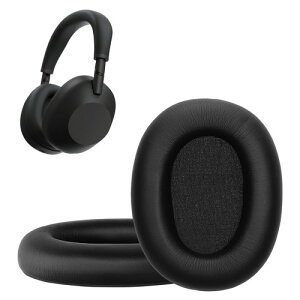 kwmobile 2x �w�b�h�z���J�o�[ Sony WH-1000XM6�Ή� �����p�C���[�p�b�h - �N�b�V���� PU���U�[ ���F �u���b�N