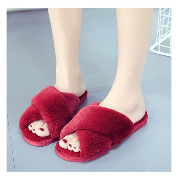 楽天市場 スリッパ 冬 かわいい 暖か 暖かい レディース おしゃれ ふわふわ ファー 女性用 カラフル 女性 前空き ホームシューズ 歩きやすい クロススリッパ 室内履き 秋冬用 ファッション 保温 防寒 送料無料 新作 8t99 Sale Zakzak 楽天市場店