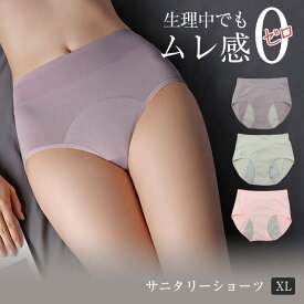サニタリーショーツ 生理用 生理用ショーツ レディース 可愛い 生理 ショーツ 生理用パンツ 漏れない パンツ ハイウェスト かわいい 安心 おしゃれ 昼 夜 通気性 蒸れない 伸縮 くすみカラー XLサイズ 大きめ 911b