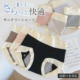 サニタリーショーツ 生理用 生理用ショーツ レディース 可愛い 生理 ショーツ 生理用パンツ 羽付き対応 シームレス 漏れない パンツ ハイウェスト かわいい 安心 おしゃれ 昼 夜 通気性 蒸れない 伸縮 くすみカラー 9k92