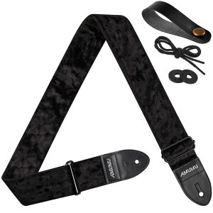 [Amumu] Guitar Strap Flocked Velvet tbNxxbgM^[Xgbv }CNt@Co[U[GhtAR[XeBbNM^[Ax[XM^[AGLM^[ɑΉ - ubN