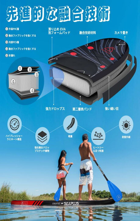 楽天市場】SEAPLUSサップ インフレータブル スタンドアップパドル 