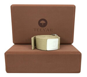 TEEYAR KubN(KԂ) 2Zbg |[Y̕⏕ɁI {̍x220gx2 (23x15x7.2cm) 185cm KXgbv(Kxg) (Yoga block strap set) (R[q[, 23x15x7.2cm)