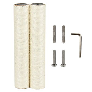 ECCIBOUN 直径7.4cm 猫 爪研ぎ ポール 麻 キャットタワー 交換 パーツ 部品 替え 交換用 支柱 (2本, M10-45CM)