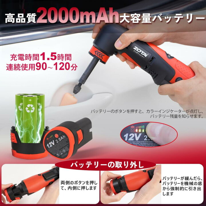 楽天市場】ZOTA ミニポリッシャー，30mm/50mmダブルアクション 