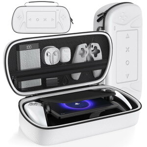 【PS5 Portal対応】PSポータブル ケース PS5 Portal 収納バッグ PS5 リモートプレイヤーポーチ 付属品収納可 大容量 全面保護 耐衝撃 持ち運び便利 ホワイト