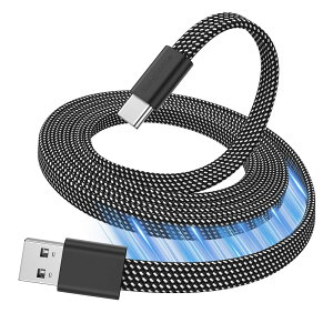 Magtame USB- type c_ケーブル急速充電 usbケ_ーブルtype-c 自動巻き取り フラット平形 QC3.0規格 usbタイプcケー_ブル スパイラルケーブ_ル atocケーブルSamsung Galaxy/FE Ultras10E/S10/S9/Plus 5G/Note9/8等対応(1.5M-