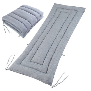 敷きふとん しじら織り ごろ寝マット シングル 綿100% 肌に優しい ? sunnyskies 吸汗速乾 軽量 抗菌 防臭 防ダニ 厚手 うたた寝 車中泊 洗える 長座布団 70×190cm (グレー(厚手))