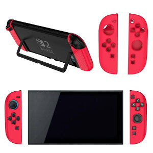 For Nintendo Switch 2 用 ケース カバー 【NOUKAJU】スイッチ コントローラ 用 保護カバー 柔らかいシリコーン素材 傷防止 全面保護 耐衝撃 軽量 放熱設計 指紋防止 滑り止 全面保護 (レッド)