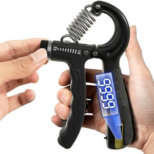 TattiOut ハンドグリップ 10-100kg 可変式 電子カウンター 握力 トレーニング ハンドグリッパー 握力グリッパー 100kg 80kg 70kg 60kg 50kg 負荷調整可能 TO24BB019 ブラック(ブラックグリップ)
