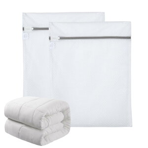 AiQInu 洗濯ネット 大 80*90cm 2枚入 毛布 布団用 大きめ ランドリーネット 抗菌 ハニカム構造メッシュ 寝具用 洗濯袋 衣類損傷防止 保護 丈夫 角型 特大 laundry net