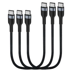 USBC-USBCケーブル30cm 3本, PD 60W 0.3m タイプC急速充電コードGalaxy S21 / S21 + / S20 + Ultra Note 20、Pixel 4/3 XL、MacBook Air iPad Pro2020と互換性があります
