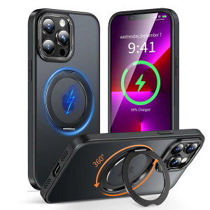 KWATUNG iphone 13 pro �p �P�[�X magsafe�Ή� ���C�� ���X�[�d �ϏՌ� ��phone13pro �p�P�[�X 360°��]�X�^���h �c�����Ή� �A�C�t�H��13�v���p�X�}�z�P�[�X �}�O�l�b�g���� �����ӂ���13pro �p�X�}�z�P�[