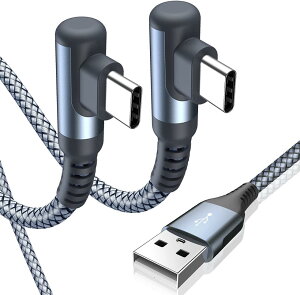 USB Type C ケーブル L字【2本セット 3m】Sweguard USB-C to USB-A【PD& QC3.0対応 3.1A急速充電】タイプc 充電ケーブル iPhone 16 15 Pro Max,アイホン15 16,iPad Pro、Samsung Galaxy S24 S23 S22 S10,Sony,Huawei,Pixel、usb c機器と