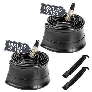MOHEGIA 2本セット 自転車チューブ: 16×1.75/1.95/2.10/2.125インチ自転車チューブ ブチルゴム - 32mm 英式 バルブ、2本タイヤレバー含む