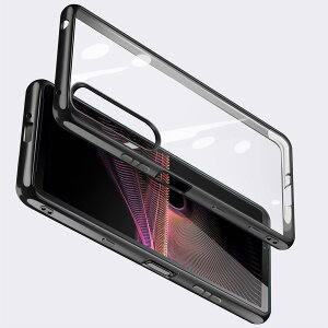 fusinong �p�� Xperia 1 III �P�[�X �N���A SO-51B SOG03 �X�}�z�P�[�X �J�o�[ �ϏՌ� �\�t�g tpu ���^ ���� �w�ʃN���A ���� ���b�L���H �X�g���b�v�z�[���t�� ���y�� (�����u���b�N)