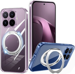 NISIILNG Xiaomi 17T Pro �P�[�X �N���A �����O 360°��]�X�^���h�@�\ xiaomi 17t pro �X�}�z�P�[�X �ϏՌ� �V���I�~ 17tpro �J�o�[ ���^ �y�� ���� TPU �ԍڃz���_�[ �Ή� (�N���A)