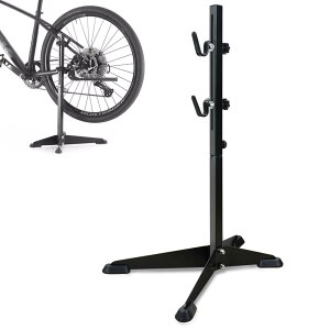 KEEVEEK 自転車 メンテナンススタンド 自転車 スタンド フック掛け式 倒れない 自転車用ワークスタンド 高さ調整可能 自転車 作業スタンド 自転車スタンド 縦?横置き 18〜29インチ対応 安定感