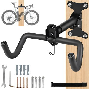 KEEVEEK 自転車 壁掛け フック バイクハンガー 壁掛け式 自転車 ディスプレイスタンド 耐荷重30kg 自転車スタンド 転倒防止 長さ伸縮可能 マウンテンバイク ロードバイクスタンド 自転車ラック