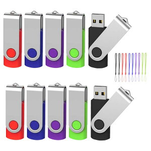 EASTBULL USB������ 32GB 10�Z�b�g �t���b�V���������[ USB2.0 �t���b�V���h���C�u 360° ��]�� 5�F (32G, 5�F)