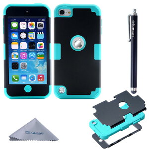 Wisdompro iPod Touch 7 �P�[�X iPod Touch 6/5 �P�[�X �Ռ��z�� �O�d�\�� �S�ʕی� �\�t�g�V���R���{�n�[�hPC ���h�~ �A�C�|�b�g�^�b�` ��7/6/5����Ή� (�O���[���{�u���b�N)