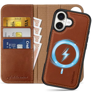 SHIELDON iPhone17 Ή 蒠^P[X 2in1 {vU[ 6.3C` 5G J[h[ [RFIDubLO] OR Jo[P̃C X[d uX^h@\ Xgbvt Ռz