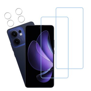 �y2+2���Z�b�g�z KPNS ���{�f�ސ� �u���[���C�g�J�b�g OPPO Reno 13 A �p �K���X�t�B���� �J�����t�B���� �J�o�[ �ی�t�B����