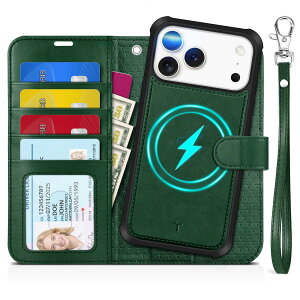TUCCH iPhone17ProMax �Ή� �P�[�X �蒠�^ 2 in 1 ������ 6.9�C���` �X�g���b�v�t�� ���O���� RFID�u���b�L���O 4�J�[�h�|�P�b�g ���u���X�^���h�@�\ �Ռ��z�� �S�ʕی� PU���� �����ӂ���17�v���}