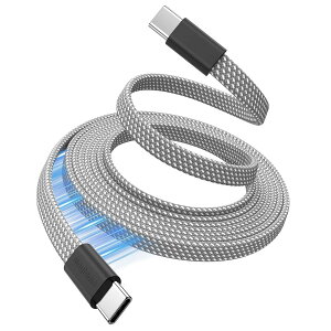 Magtame USB-C_�P�[�u�� �t���b�g���` ����������� �^�C�vc_�P�[�u�� 60W�}���[�dType-C�P�[_�u�� �X�p�C�����P�[�u��_ usb-c usb-c�P�[�u_�� �f�[�^�]�� iPhone15/16/MacBook/iPad/Xperia/Galaxy���Ή� (1.5M-�V��