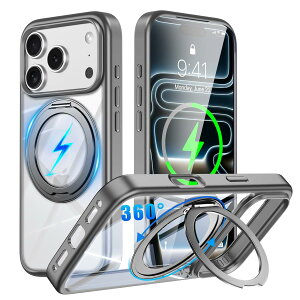 iPhone 17 Pro Max �p �P�[�X MagSafe�Ή� �É�360�x��]�X�^���h �c�����Ή� ���G��o���p�[ �����o�b�N OURJOY �X�}�z�P�[�X �A�C�t�H��17 �v���}�b�N�X �N���A �����O�t�� �J�o�[ �ČR�K�i �ϏՌ� �J