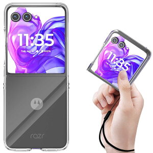 GOKIGIOD �K�p Motorola Moto Razr 50 Ultra �p �P�[�X �N���A �X�g���b�v Razr50Ultra �N���A�P�[�X ���g���[�� ���[�U�[ 50 �E���g�� ���� �J�o�[ ���[�U�[50�E���g�� �X�}�z�P�[�X Razr50Ultra�J�o�[ �yGoKIGIoD