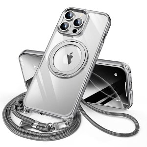 LUTSIDUTA iPhone 13Pro Max �p �P�[�X �_�u�������O�t�� �V�����_�[ �X�g���b�v�t�� ���@�\360�x��]�X�^���h MagSafe�Ή� ���C�� ���X�[�d�Ή� �ϏՌ� ���^ ���� PC + �y�� �V���R�� TPU�o���p�[ ������