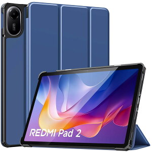 MoKo Redmi Pad 2 20 25 11�C���` �P�[�X �V���I�~ ���b�h�~�p�b�h 2�p�ی�J�o�[ �蒠�^�ی�J�o�[ �X�^���h�P�[�X �I�[�g�X���[�v�Ή� PC+PU�� �y�� ����h�~/�ϏՌ� NavyBlue