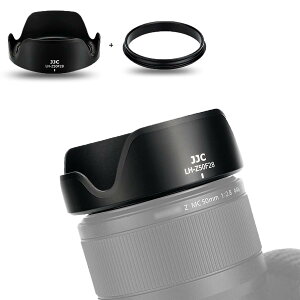 JJC �t�� �����Y�t�[�h + �A�_�v�^ �L�b�g Nikon Nikkor Z MC 50mm F2.8 Macro �����Y �p Nikon Z fc Z5 Z6 Z7 Z6II Z7II Z50�J���� �ɑΉ� �U46mm�ی�t�B���^�[ �� �����Y�L���b�v �C���X�g�[���\