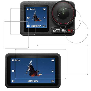 HKKAIS Osmo Action 5 Pro �ی�t�B�����y2���Z�b�g�z���{���Ɏq�̗p Osmo Action 5 Pro �p �K���X�t�B���� ���� �K���X �t�� �ی� �t�B����