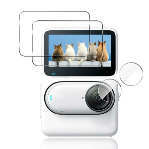 �y2+2���Z�b�g�z �Ή� Insta360 Go 3S �K���X�t�B���� (2��) + �J�����t�B���� (2��) �y���{���f�ވ��Ɏq���z �p Insta360 Go3S �����K���X �t�� �ی�t�B���� �d�x9H �ϏՌ� ��U�h�~ �w��h�~ �S�ʕی� 