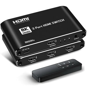 �y8K��60HZ�z HDMI 2.1 �ؑ֊� 3����1�o�� Chayoo HDMI�Z���N�^�[ ���z�� �����R���t�� 48Gbps���ш� HDCP2.3 PS5/PS4 pro/Xbox/TV-box/PC/Switch/BlueRay DVD�v���[���[�ȂǑΉ�