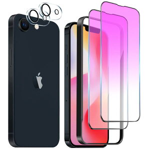DZHFU �y4������ziPhone 16E �����K���X�t�B���� 6.1�C���` �u���[���C�g�J�b�g �S�ʕی�t�B���� �ڂ̔����y�� �d�x10H ���炩�ȃ^�b�`���� �w��t���h�~ �C�A�h�~ �K�C�h�g�t�� �\��t���͊�