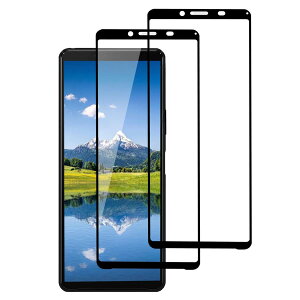 DZHFU�y2������z Xperia 10 II �p �K���X�t�B���� �����ߗ� �S�ʕی� SOV43 SO-41A�t�B���� �G�N�X�y���A10�}�[�N2 �����K���X �t���ی�t�B���� �w��h�~ �C�A�[�� �\��t���ȒP