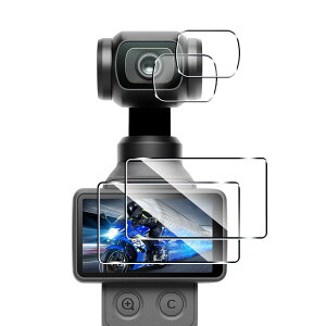 �y2+2���Z�b�g�z �Ή� DJ I OSMO Pocket 4 / OSMO Pocket 3 �K���X�t�B���� �J���� OSMO Pocket 4 / Pocket 3 �ی�t�B���� (2��) + �����Y�ی�t�B���� (2��) �y���{���f�ވ��Ɏq���z �p DJ I Pocket 4 / Pocket 3 �t�B��