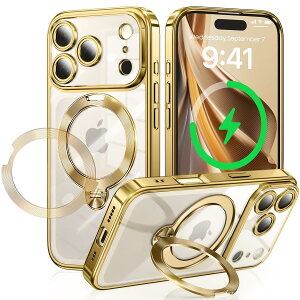 iPhone 17 Pro �p �P�[�X MagSafe�Ή� ����CD��l�����O 360°��_��]�X�^���h �c�����Ή� �}�O�Z�[�t�Ή� ���b�L�o���p�[ �L���L�� �w�ʃN���A �����J�������Y�ی� ��phone 17 pro �P�[�X Gunwon �X�}�z